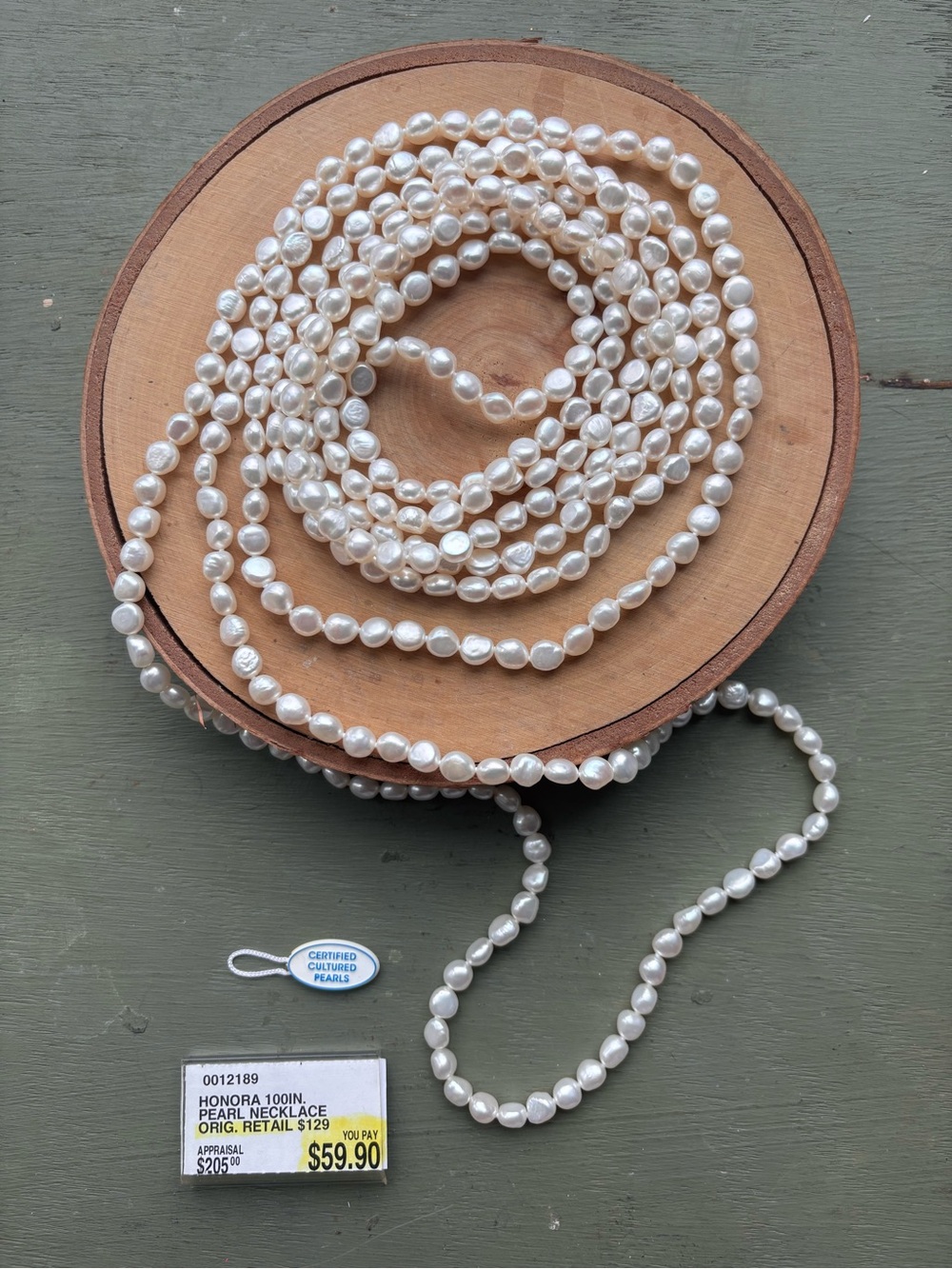 Honora Cream Cultured Pearl Long Strand Necklace